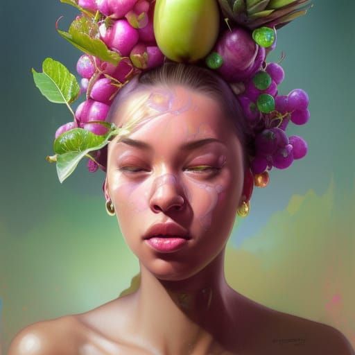 Hyperdetailed Fruit Bowl Still Life Portrait