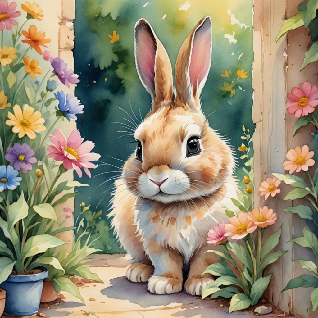 Benny Bunny's Whimsical Watercolor Storybook Adventure