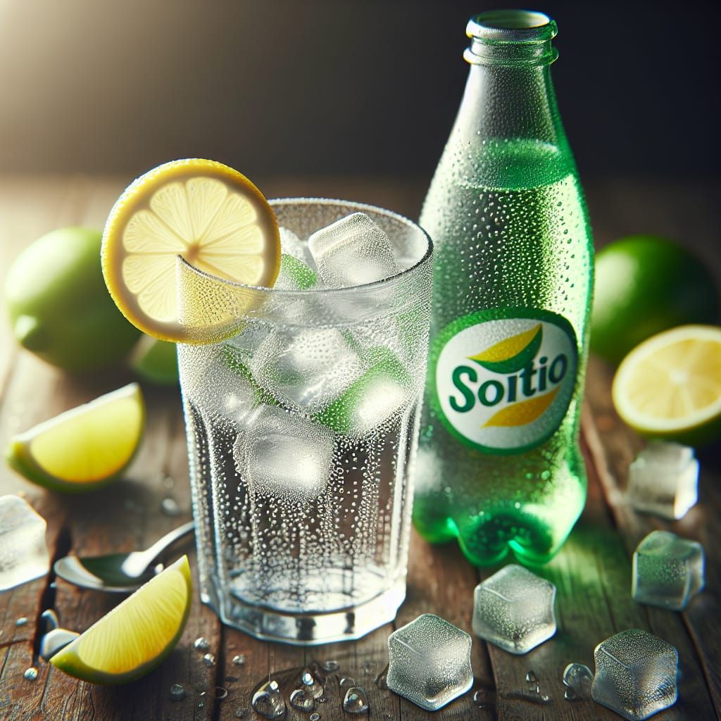 Refreshing Soft Drink Still Life with Citrus Fruits