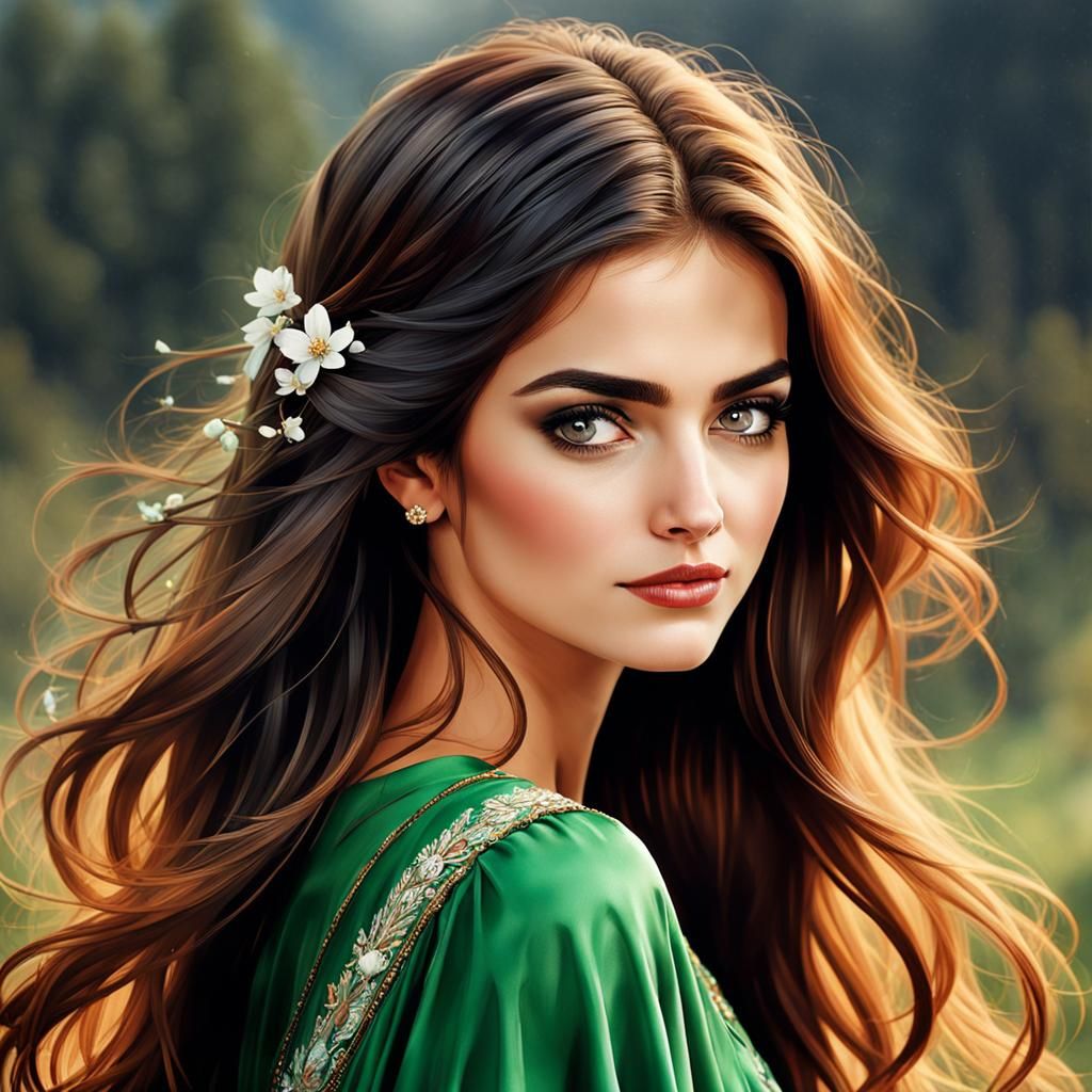 Beautiful Woman in Sensual Portrait, 32K Resolution