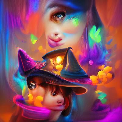 Charming Witch Portrait in Fantasy Art Style
