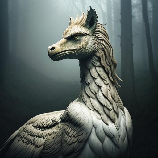 Epic Griffin in Mystical Forest, Hyper-Realistic Digital Art