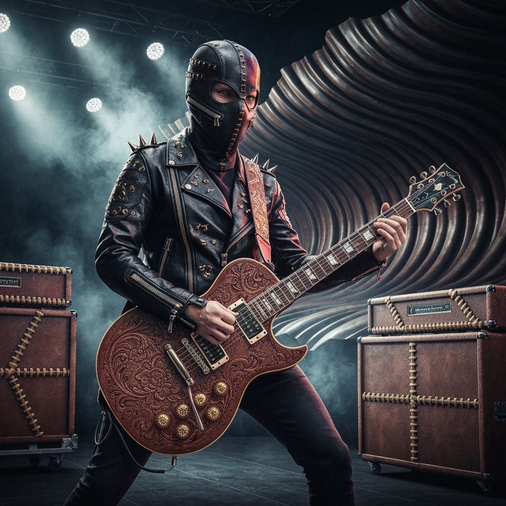 Surreal Leather-Clad Rock Concert Scene