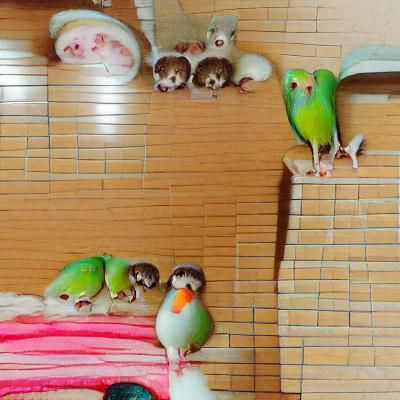 Abstract Family Portrait in Pastel Colors