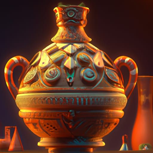 Intricate Pottery in Dynamic Lighting