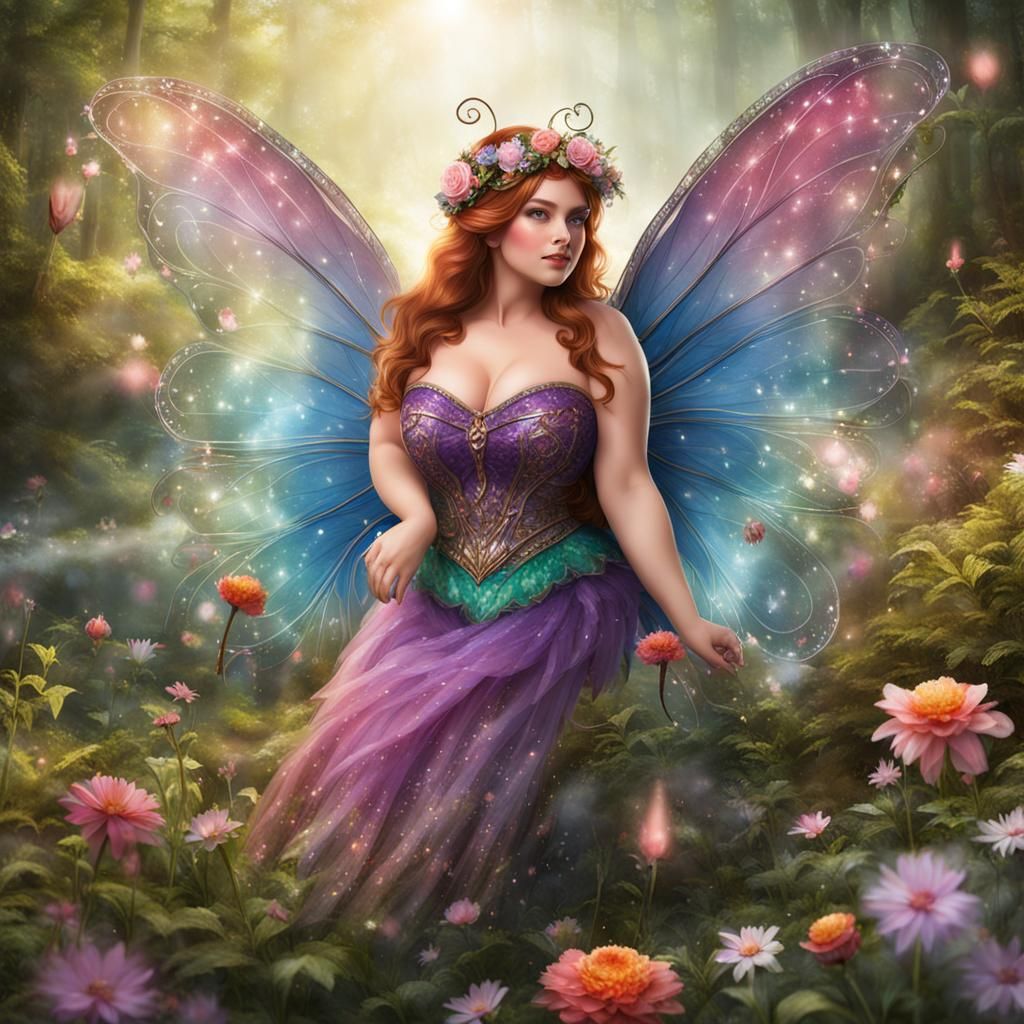 Photorealistic Curvy Fairy in Sensual Style