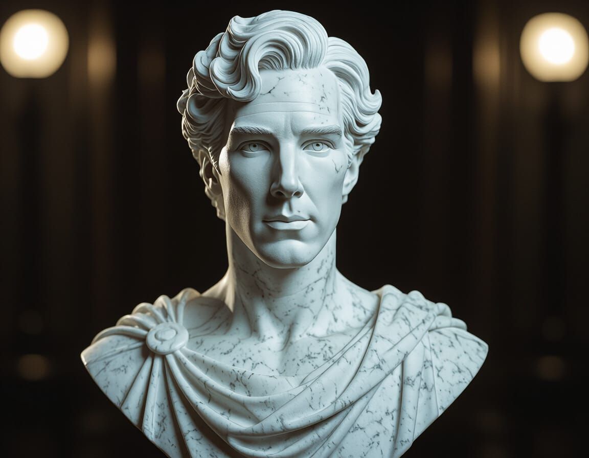Cinematic Marble Bust of Benedict Cumberbatch