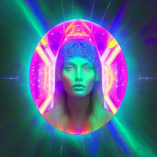 Holographic Artemis Astral Cosmic Illustration