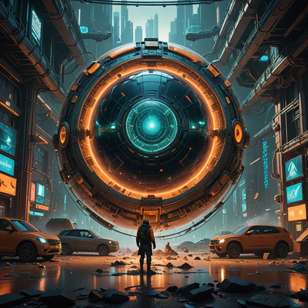 Gravity Punk 4D Sphere: Cosmic Dance of Expanding Galaxies