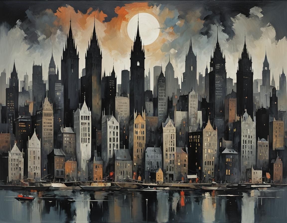 Dreamcore City in Abstract Style