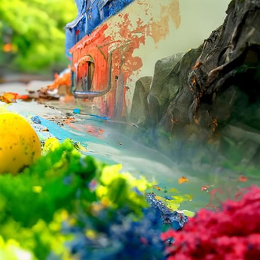 Fantastical Splash of Color in Detailed Digital Painting
