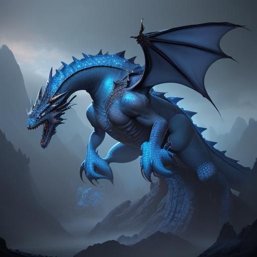 Giant blue dragon
