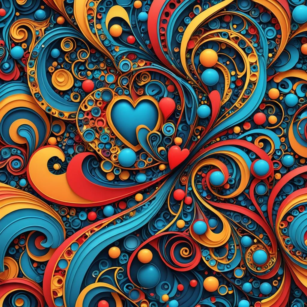 Abstract Fractal Wave Function with 3D Shading