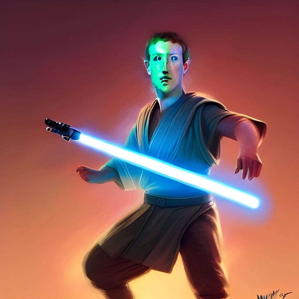 Mark Zuckerberg as Jedi Master in Digital Art