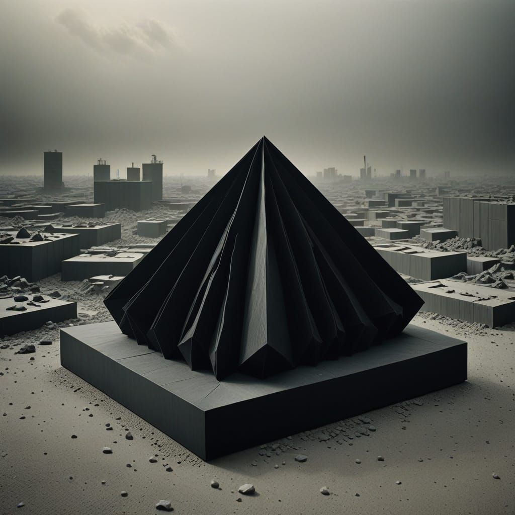 Sulfuric Origami Box in Metallic Black