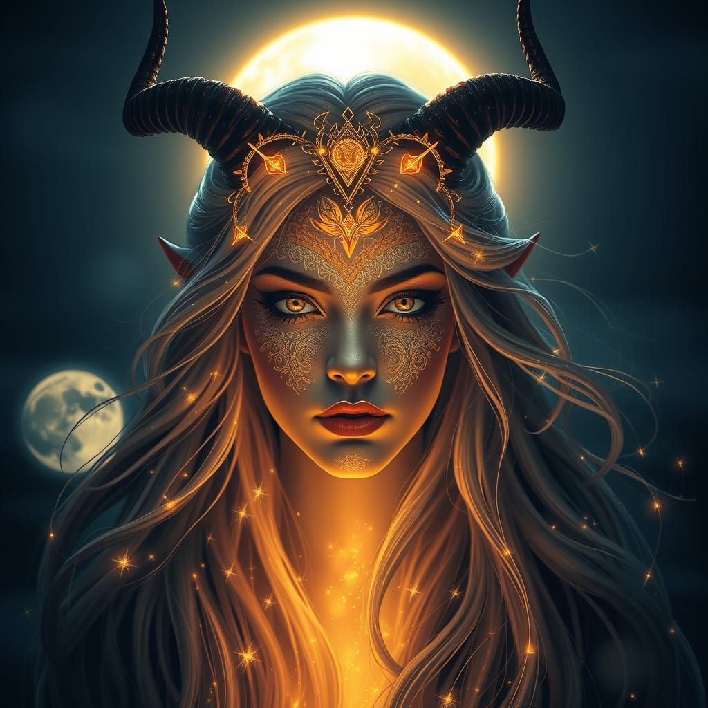 Celestial Goddess Radiates Glowing Beauty