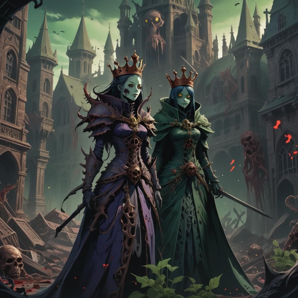 Queen of Plague in Eldritch Horror Manga Style