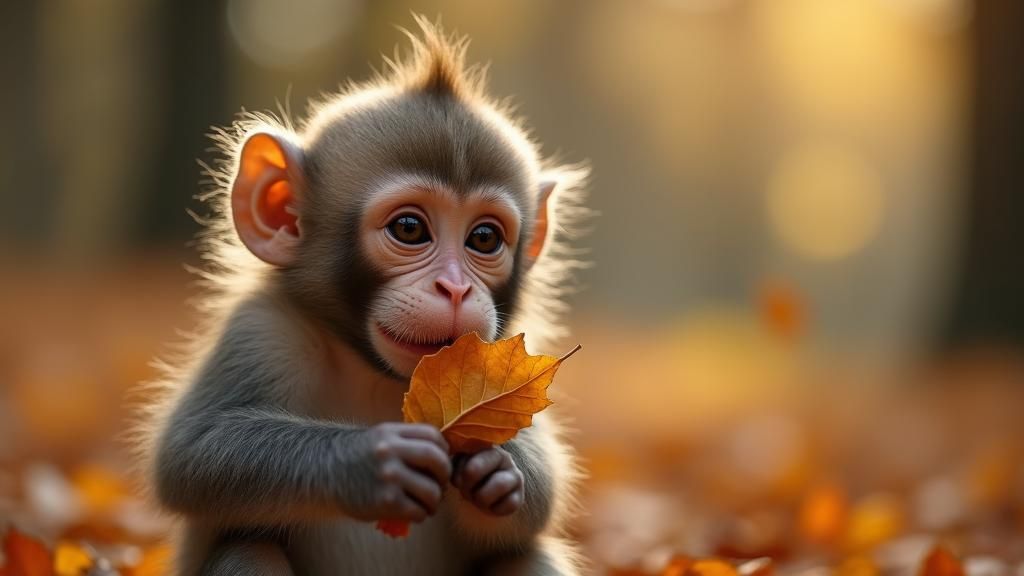 Funky Monkey's Autumn Day: A Surrealist Portrait