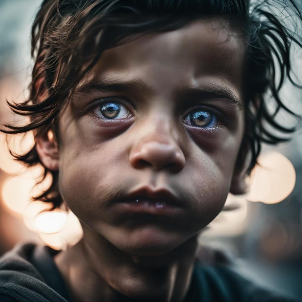 Intense Close-Up Portrait in Style of Jeffries