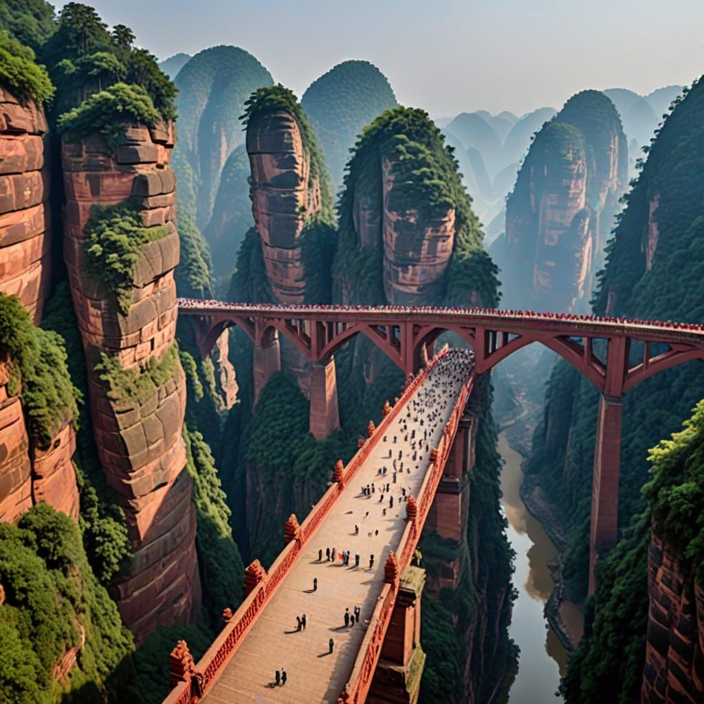 Haoshang Bridge in Leshan, China