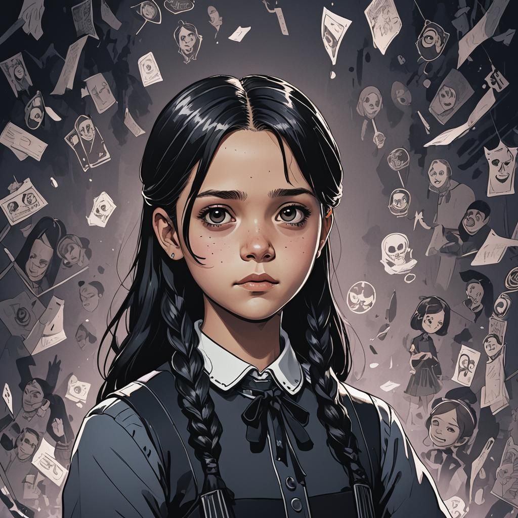 Jenna Ortega as Wednesday Addams: Anime-Style Action Heroine