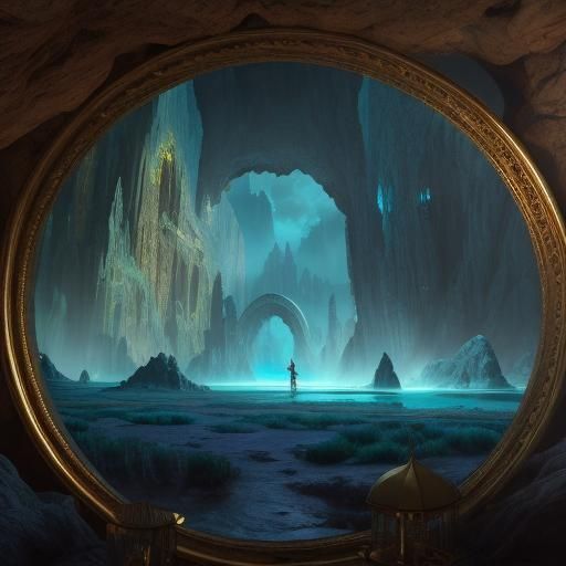 Rose Marble Cave Reflection: Fantasy Concept Art