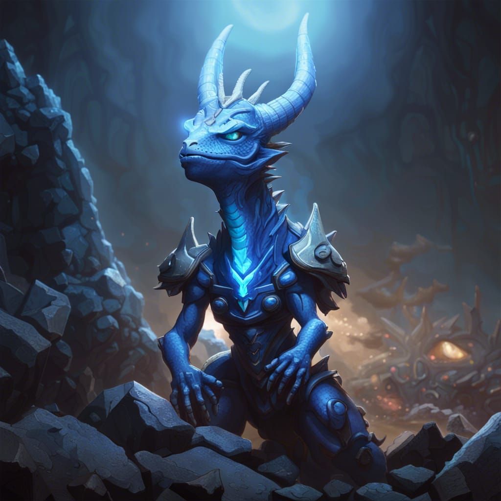 Heroic Psychic Lizardfolk in Dark Fantasy Style