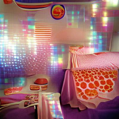 Pearly 70's Teen Bedroom in Disco Aesthetic