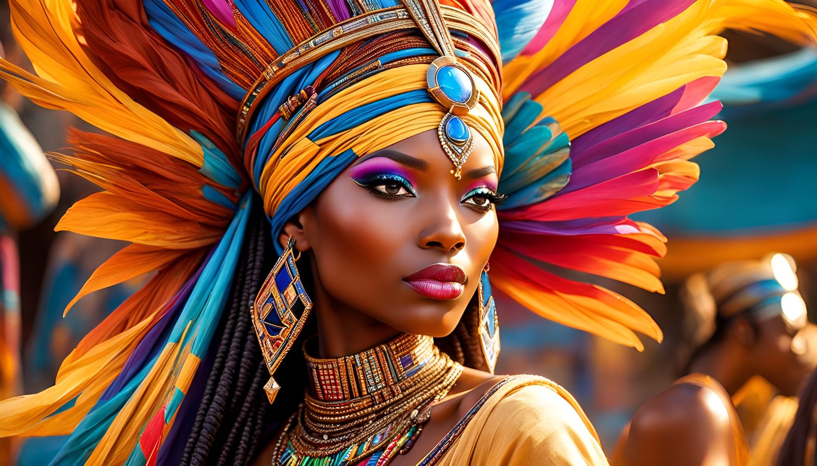 Nubian Princess with Colorful Magic