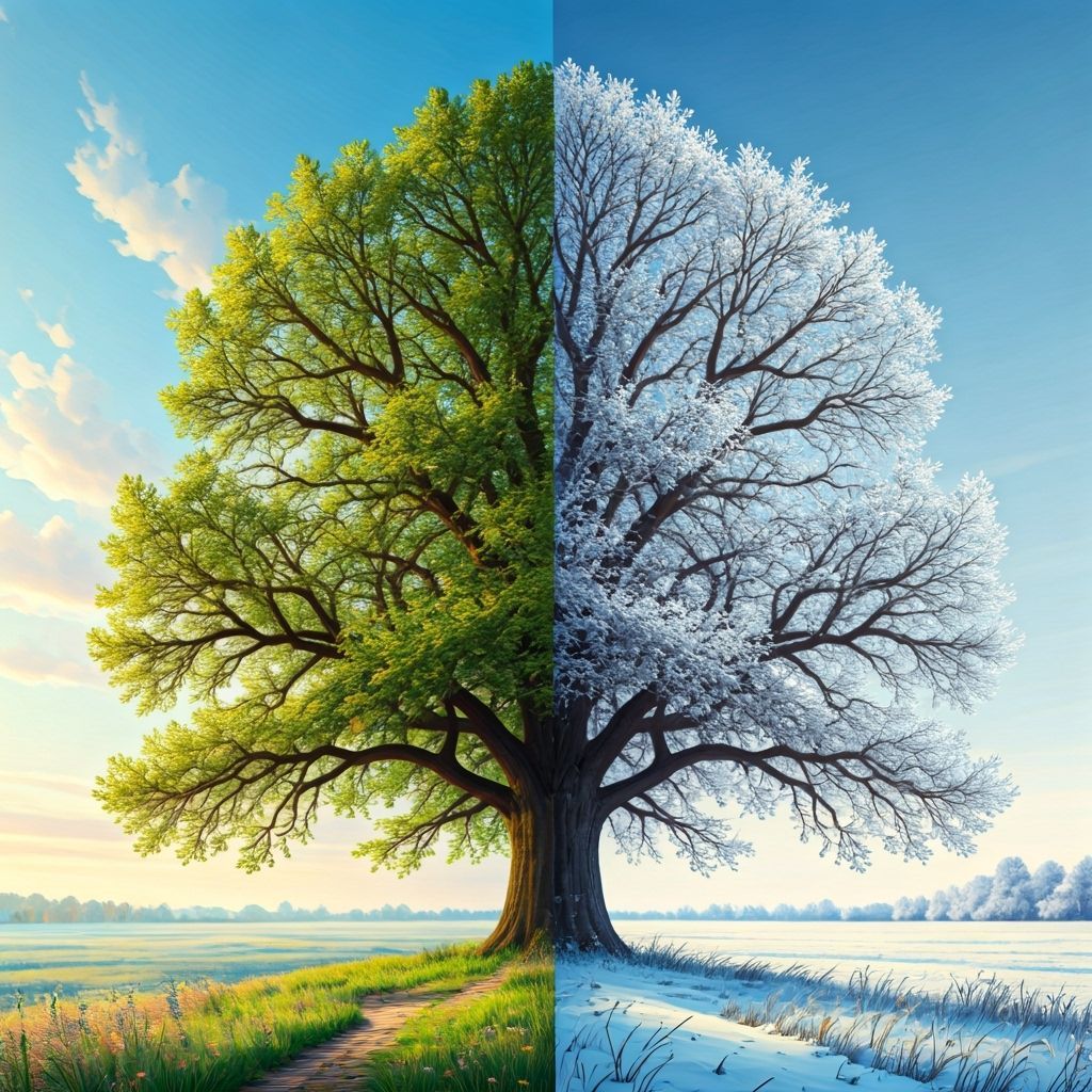 Oak Tree's Summer to Winter Transformation