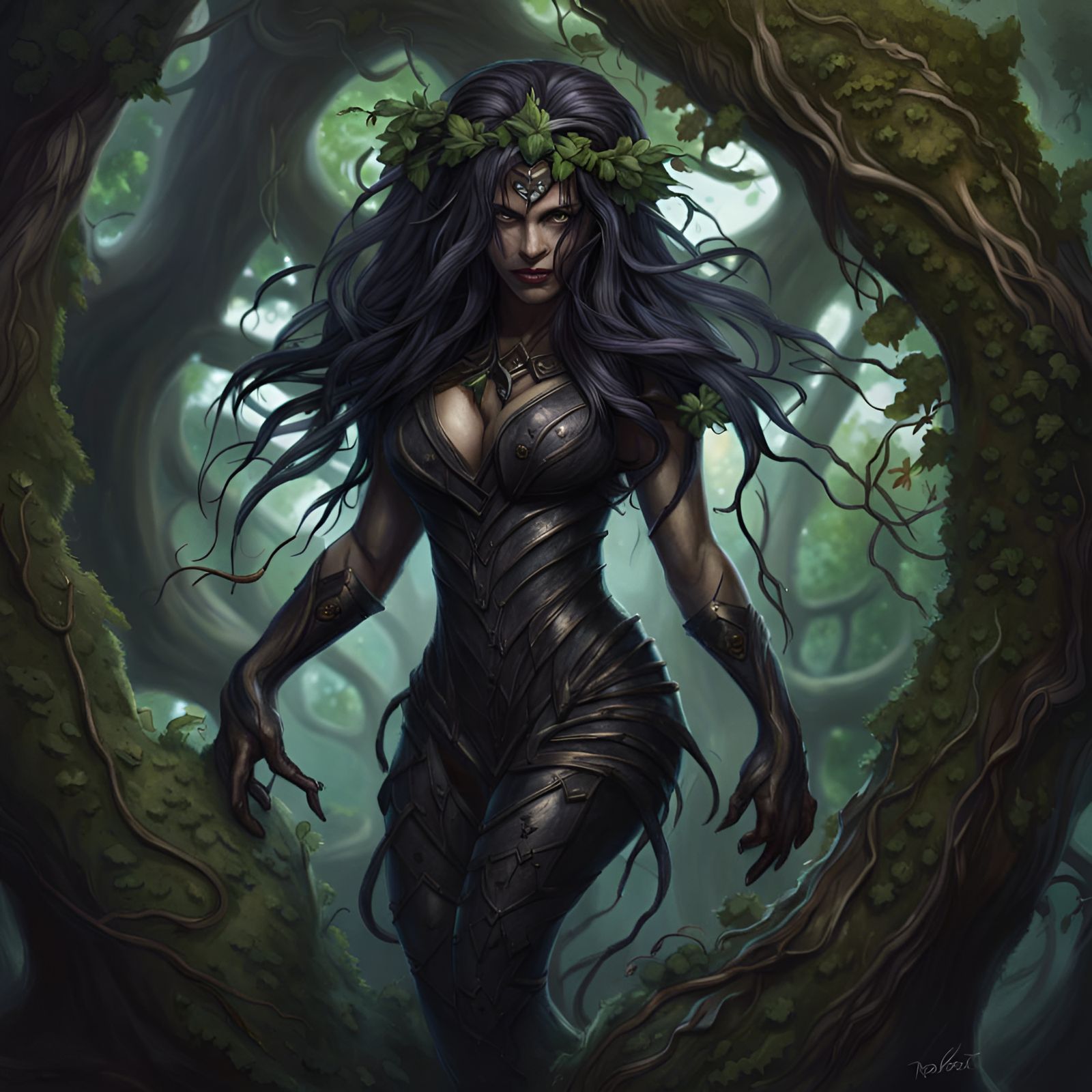 Dark Magic Queen in Jungle Vines Avatar Image