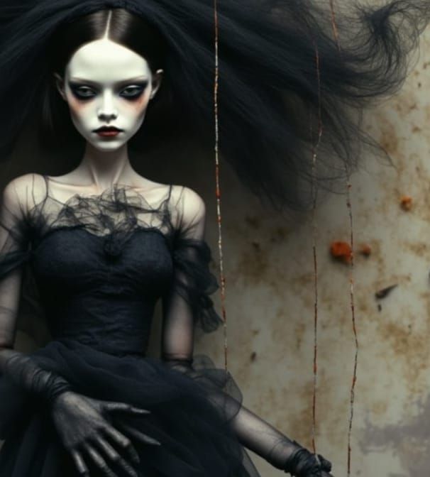 Goth Girl Claymation Marionette