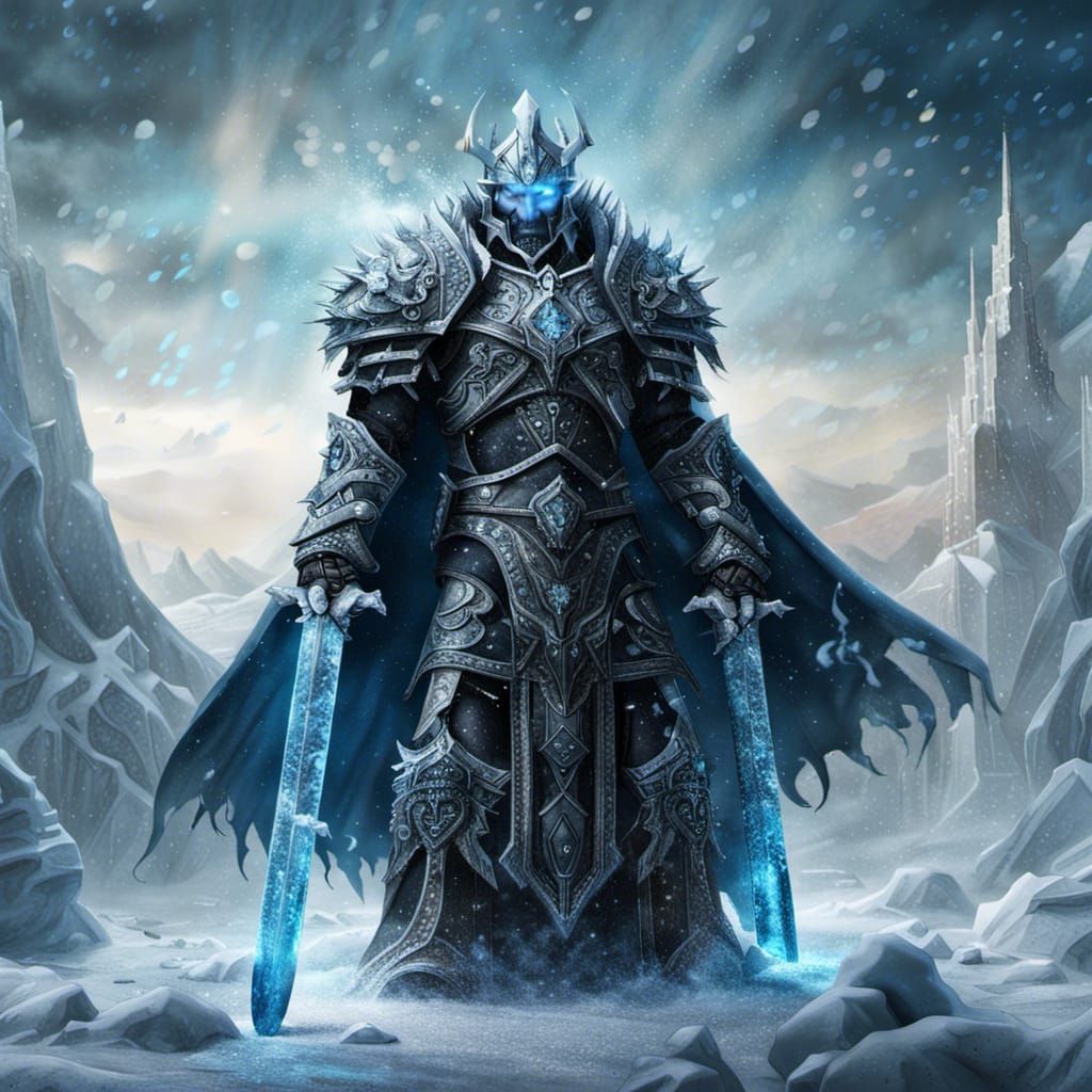 Lich King Frozen in Ice Block: Digital Painting