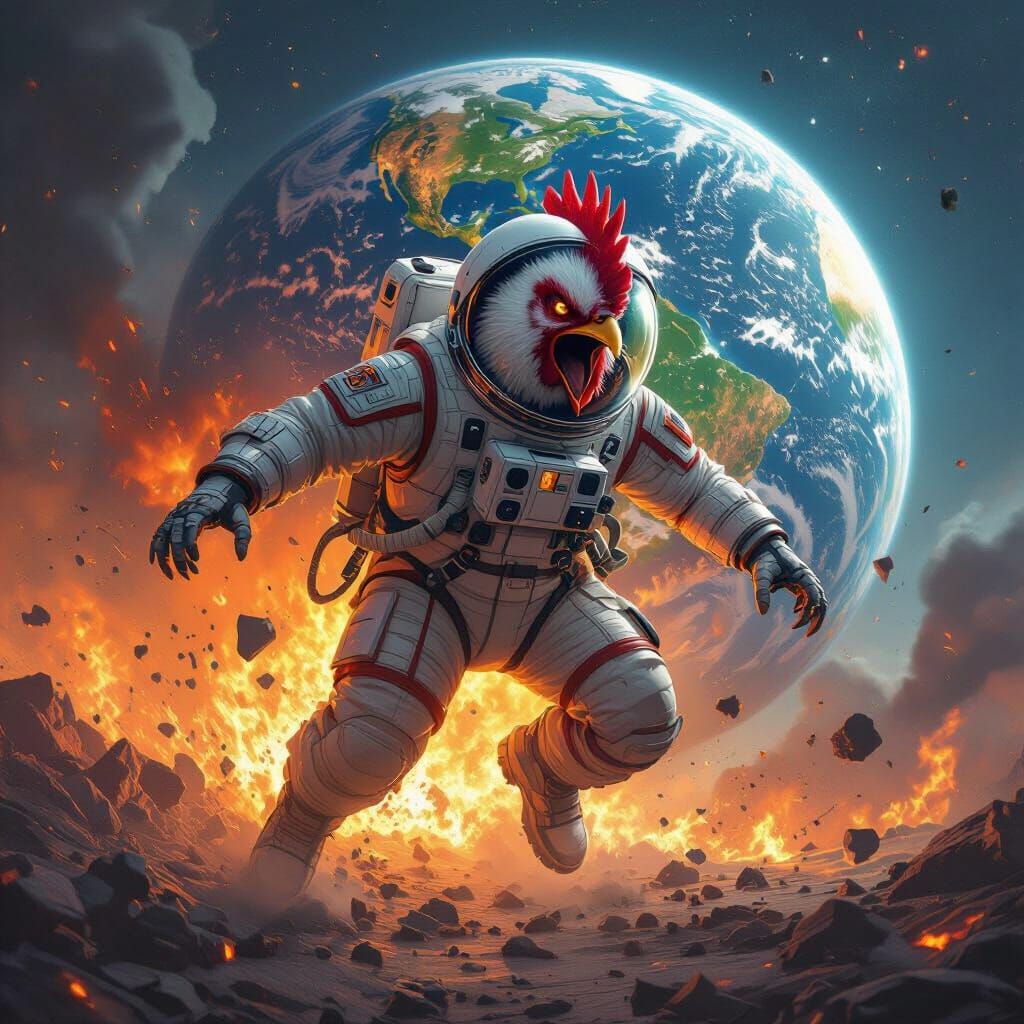 Apocalyptic Space Chicken Destroys Earth
