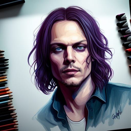 Gothic Rock Star Portrait in Hyperdetailed Style