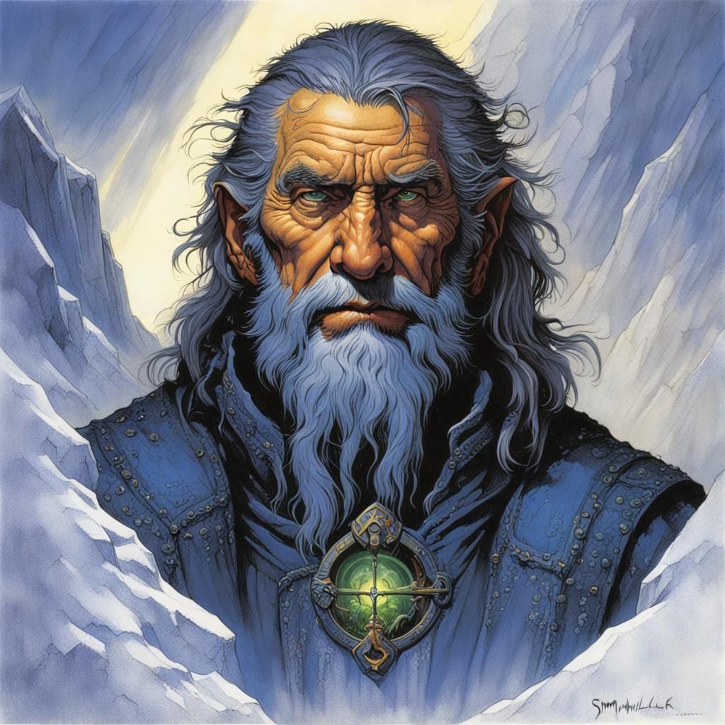 Simon Snowlock Portrait with Acid Ink Aesthetic