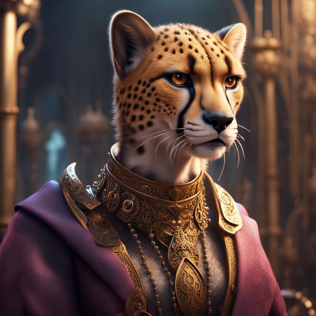 Cheetah Bakeneko Queen Fantasy Concept Art