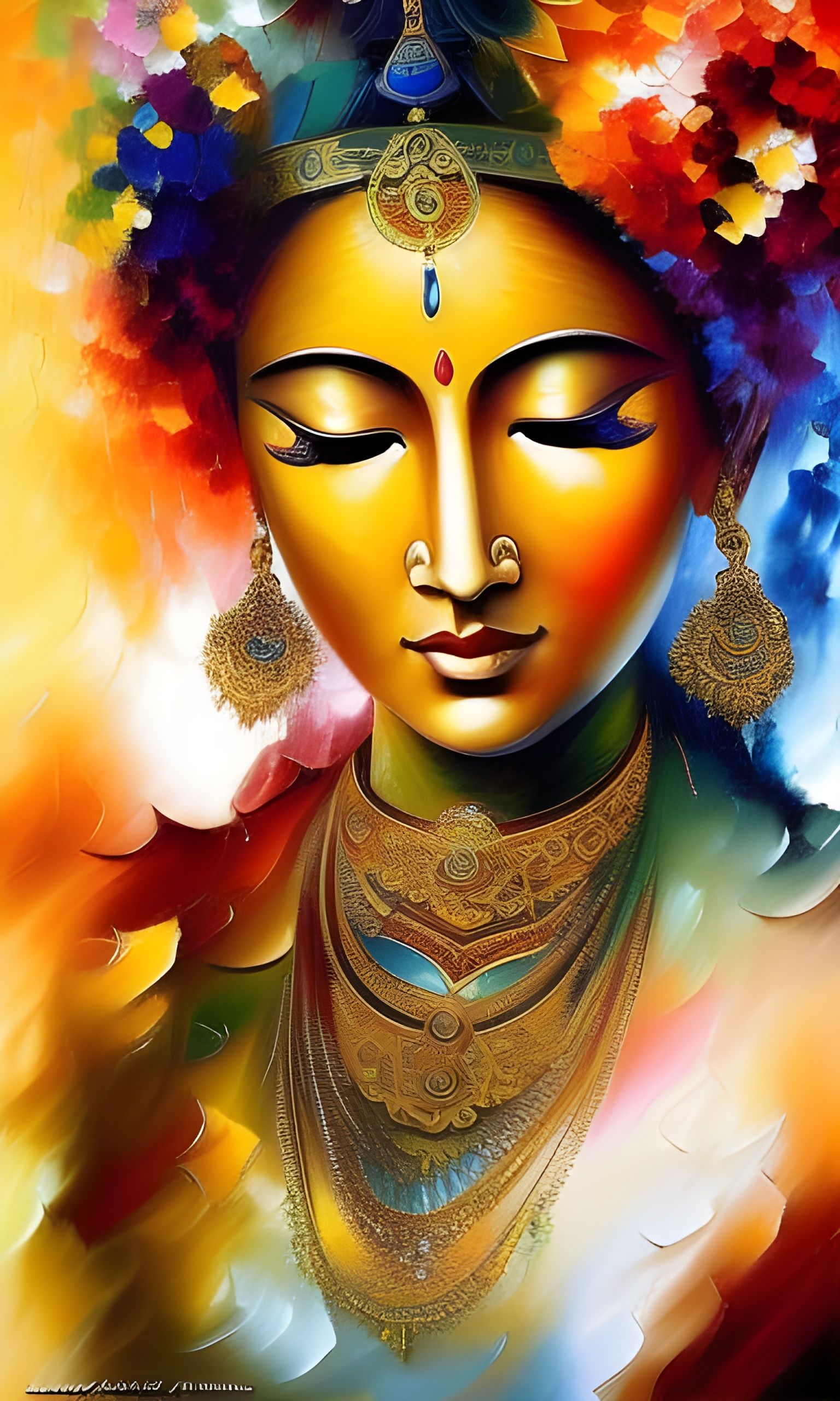 Elegant Bodhisattva Praying: Realistic Portrait Photography