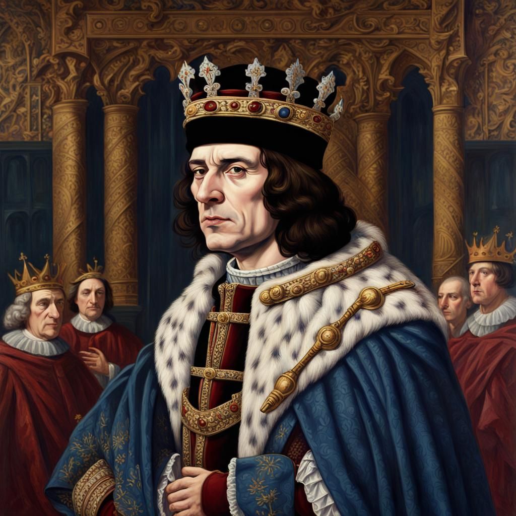 King Richard III Portrait in Court, Detailed Matte Painting