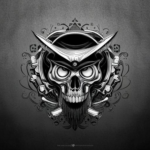 Intricate Logo Design with Skulls and Knives