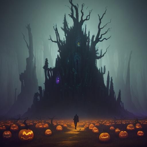 Mystical Forest Halloween Costume in Matte Painting Style
