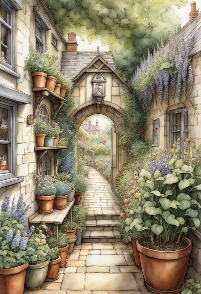 Idyllic Brambly Hedge Style Children's Storybook Illustratio...