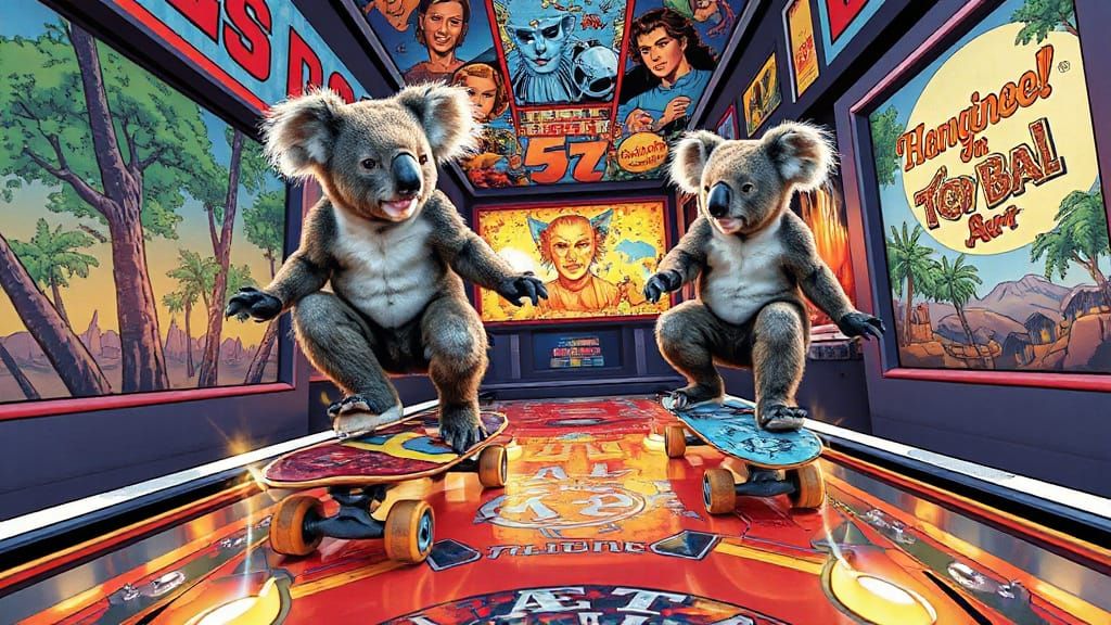 Koala Bear Skaters Conquer Life-Size Pinball Obstacle Course