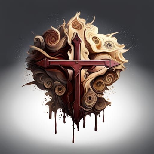 Detailed Cross in Splash Art Style