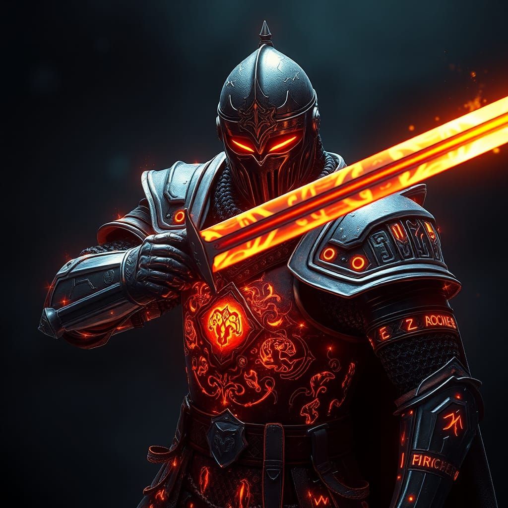 Prismatic Knight Etched in Light and Energy