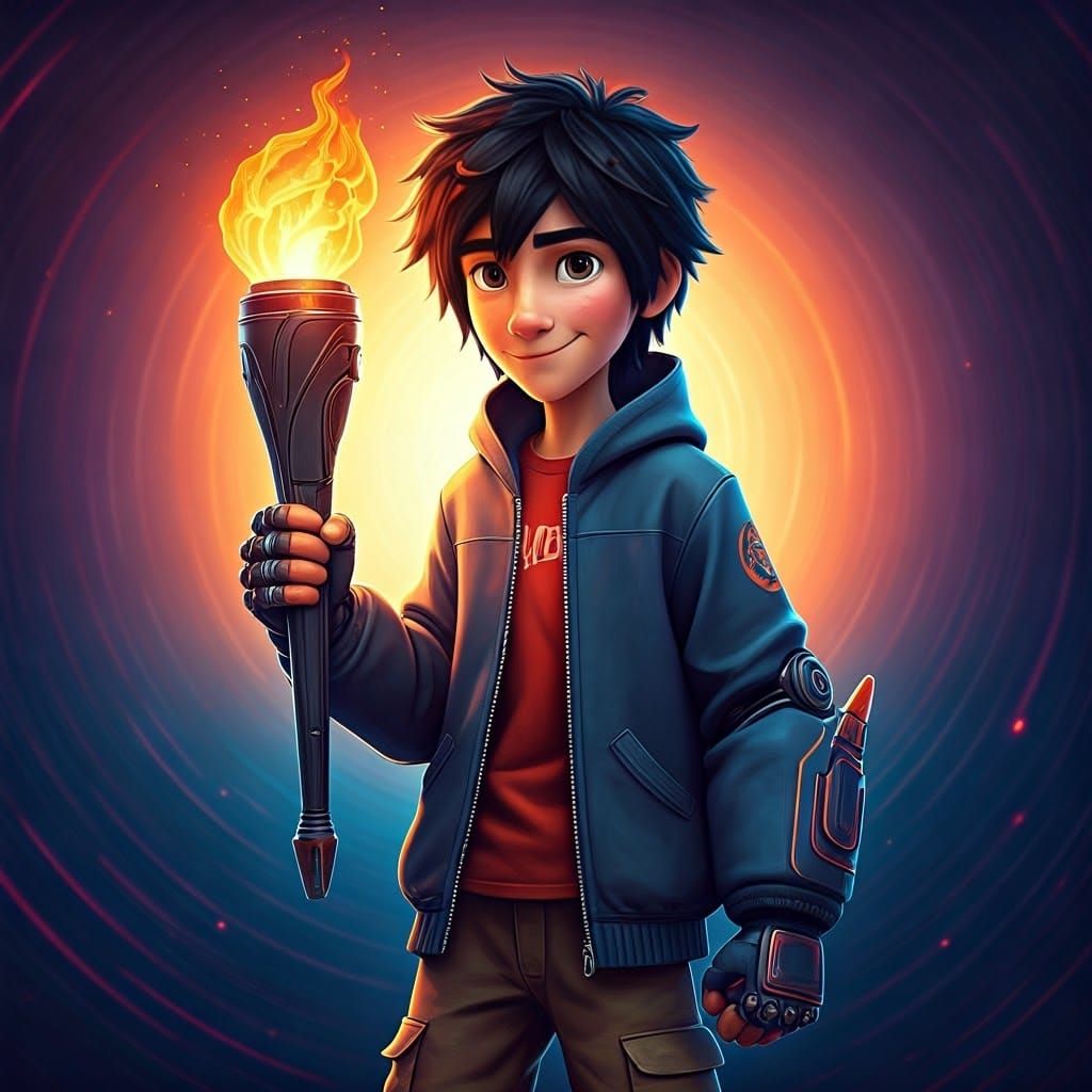 Hiro Hamada Radiates Confidence in Pixar-esque 3D Render