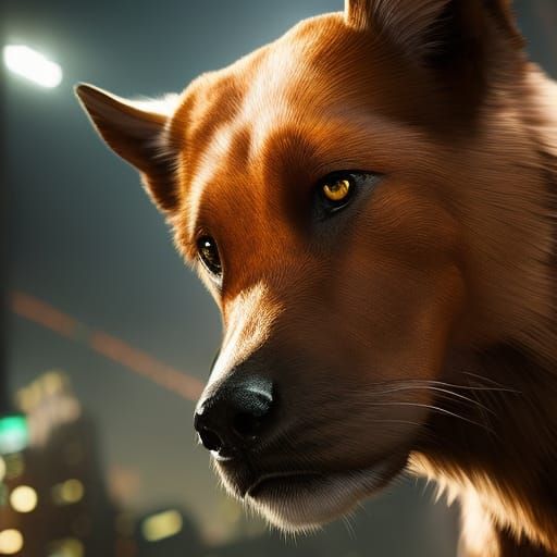 Hyperrealistic Boxer Dog in Splash Art Style