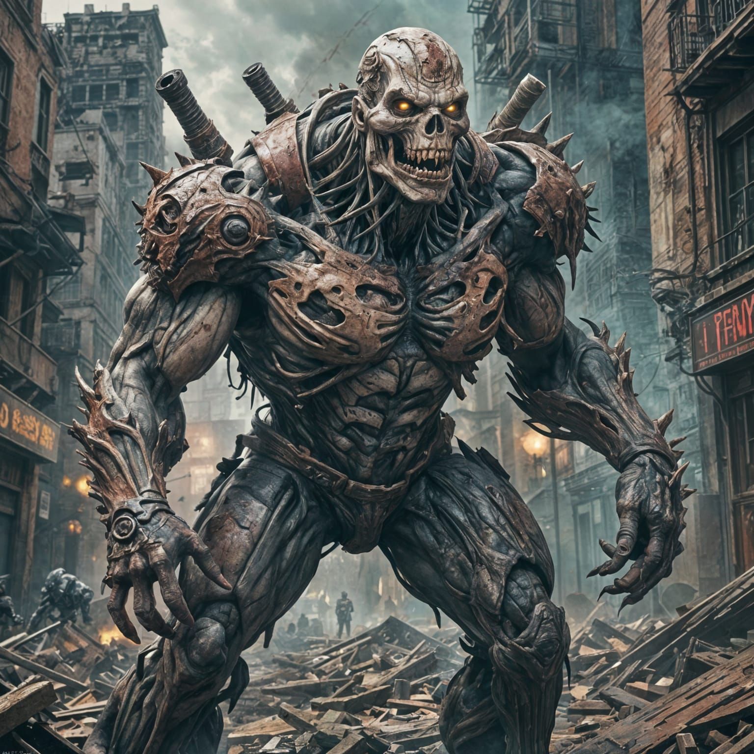 Giant Zombie Brute with Weapons in Splash Art