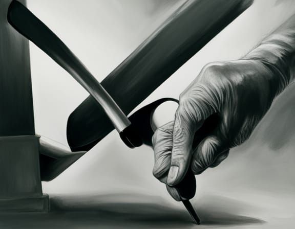 Hyperrealistic Charcoal Drawing with Intricate Details