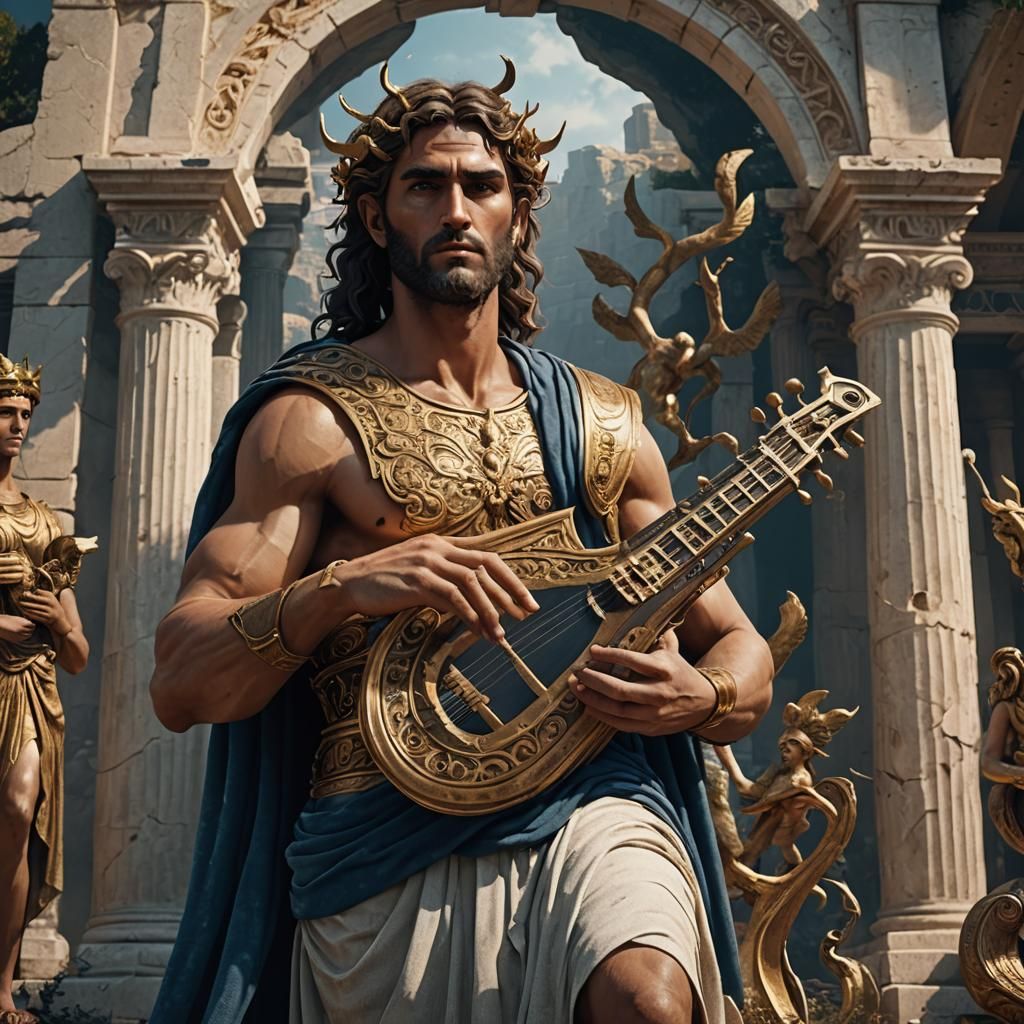 Orpheus with Lyre: A Greek Mythology Portrait